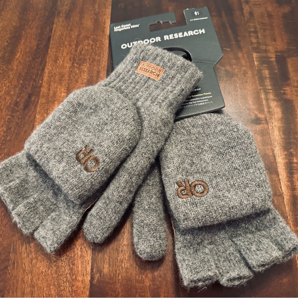 Outdoor Research Lost Coast Fingerless Mitts – Pewter (grey) (Size S)